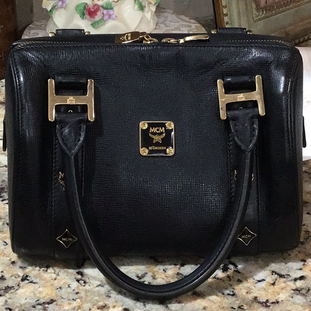 MCM Boston Black Leather Handbag - Picture 2 of 13